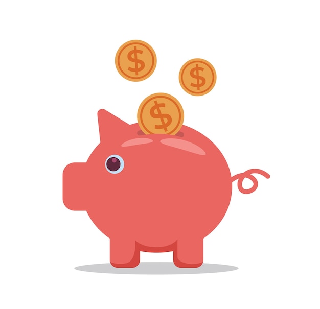 piggy bank in flat vector illustration