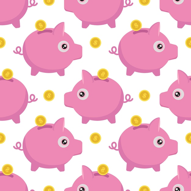 A piggy bank icon in a flat style, highlighted on a white background. Vector illustration