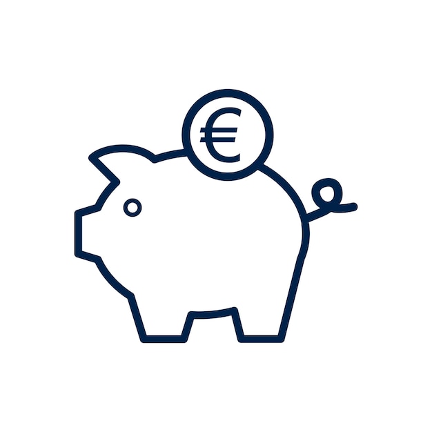 Vector piggy bank icon in flat style vector for apps websites vector illustration