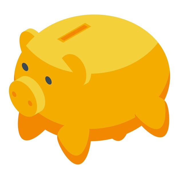 Vector piggy bank icon isometric vector pig money coin business