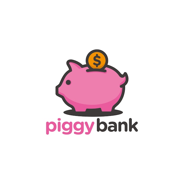 Piggy bank logo sjabloon