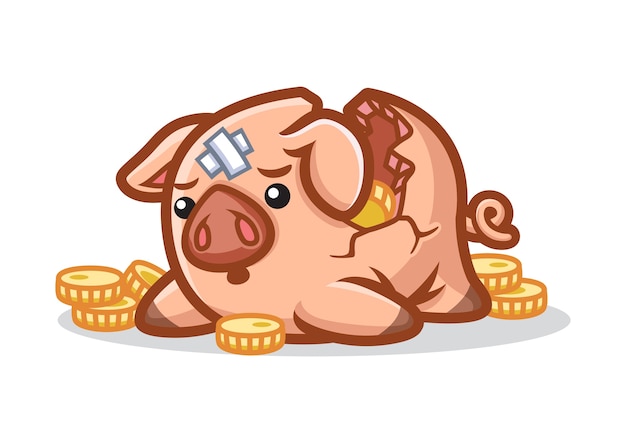 Disegno della mascotte piggy bank