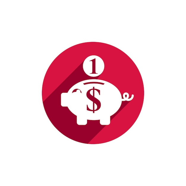 Piggy bank money, vector icon.