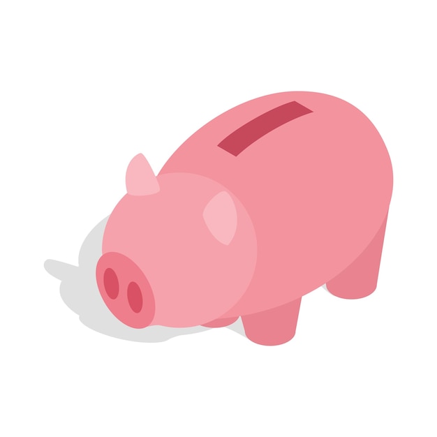Piggy bank pictogram in isometrische 3D-stijl geïsoleerd op witte achtergrond Geld besparen symbool