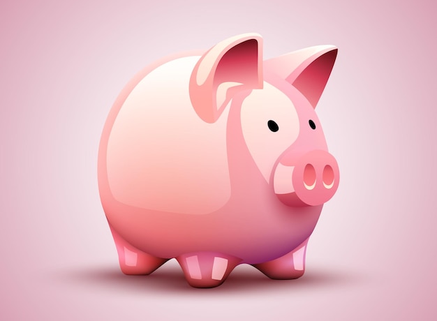 Piggy bank symbol of profit and growth investment and savings