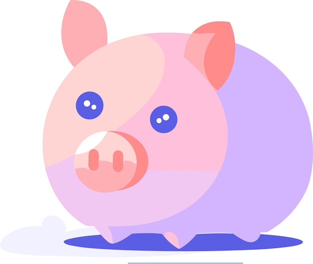 piggy bank in UX UI flat style isolated on background