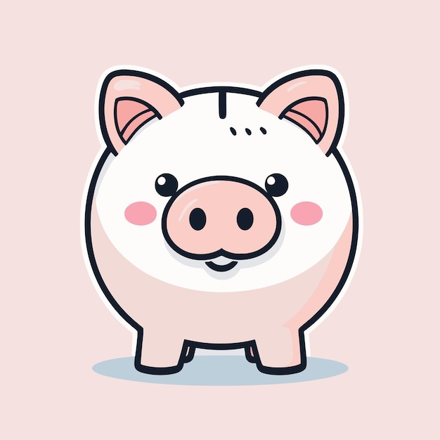 Piggy bank vector illustration cartoon drawing