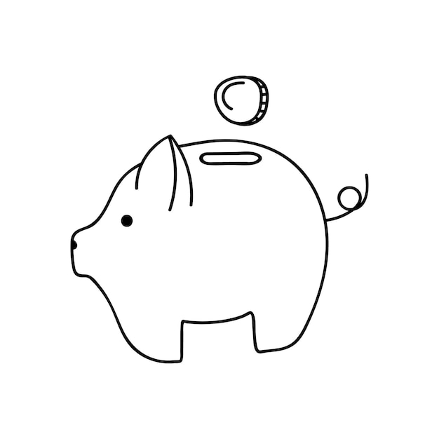 Piggy bank with coins