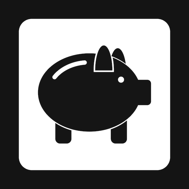 Vector piggy pictogram in eenvoudige stijl geïsoleerd op witte achtergrond geldsymbool