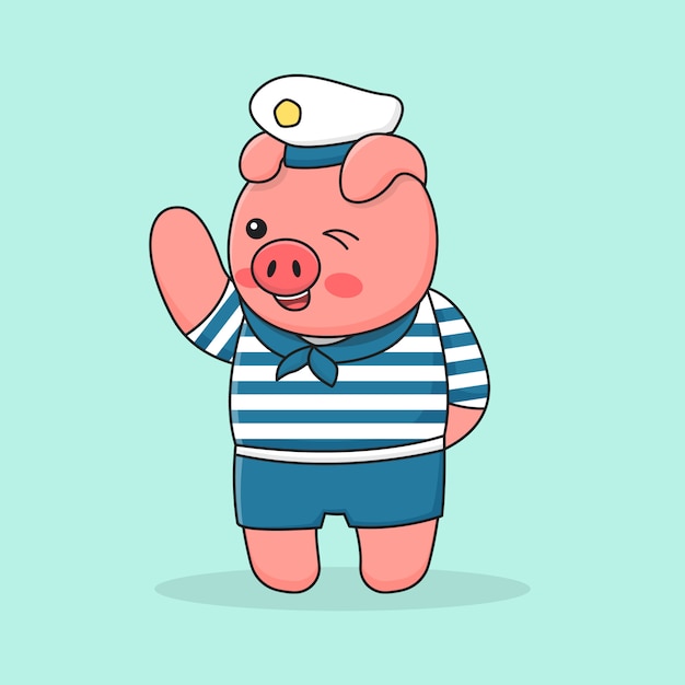 Vector piggy sailor