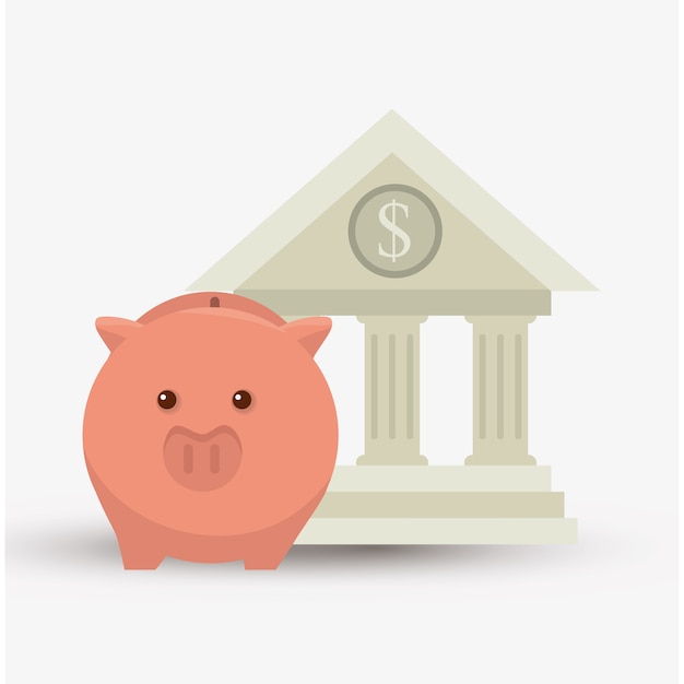 Vector piggy savings isolated icon