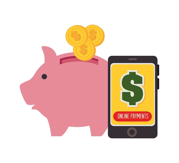 Piggy smartphone and currency design