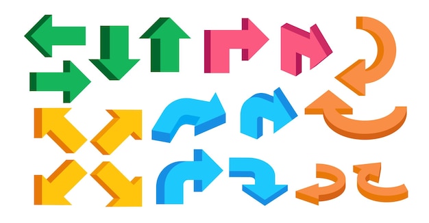 Pijl 3d-set vector illustratie teken