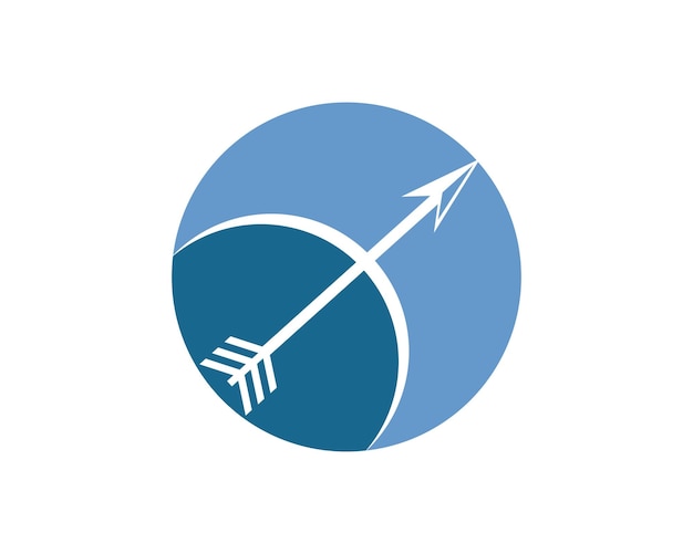 Pijl boogschieten pictogram vectorillustratie Logo sjabloon