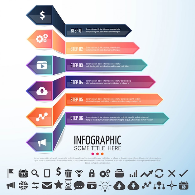 Pijl infographics ontwerp sjabloon