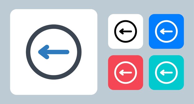 Pijl naar links pictogram vector illustratie lijn overzicht pictogrammen