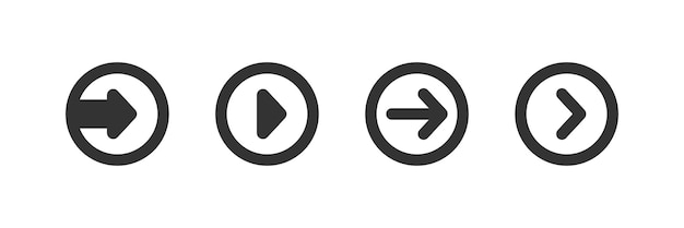 Vector pijl naar rechts icon set een pijl in een cirkel vector design