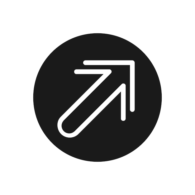 Pijl of richting logo ontwerp icoon met creatief idee
