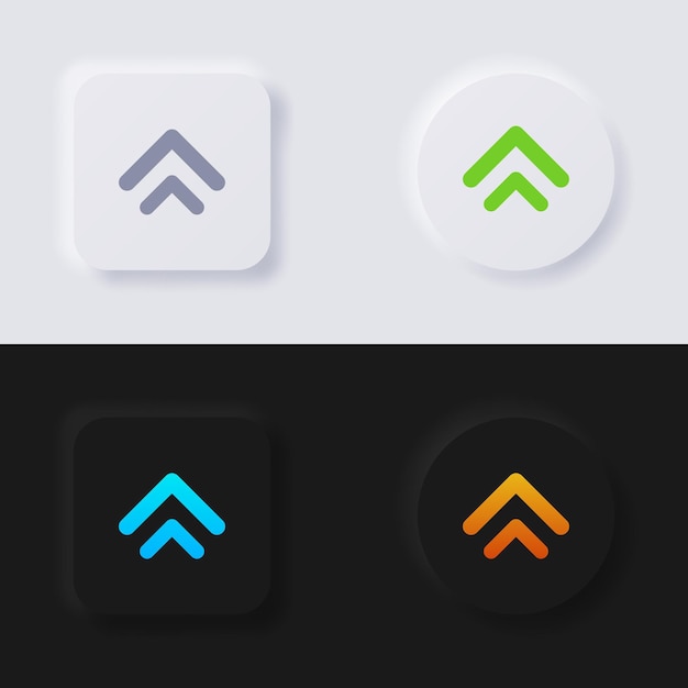 Pijl-omhoog symbool knop icon set Multicolor neumorfisme knop zachte UI Ontwerp voor webdesign Toepassing UI en meer Knop Vector