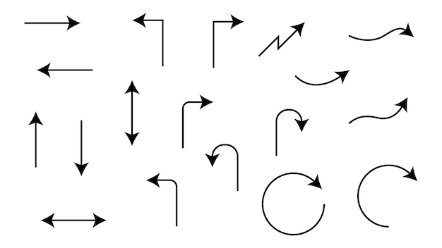 Vector pijl set geïsoleerd op een witte achtergrond voor grafisch ontwerpelement