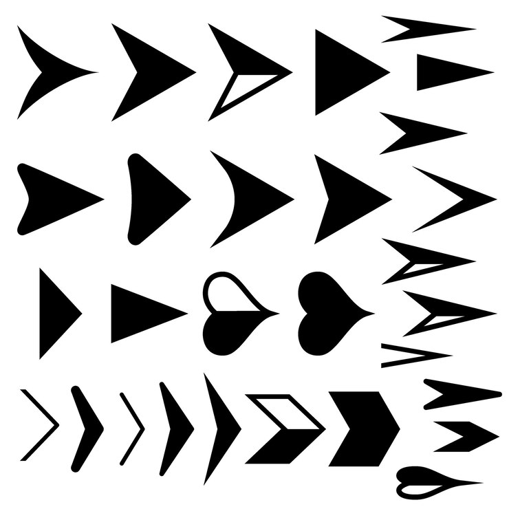 Vector pijl vector iconen. set van zwarte vector pijlen. pijlen vector collectie