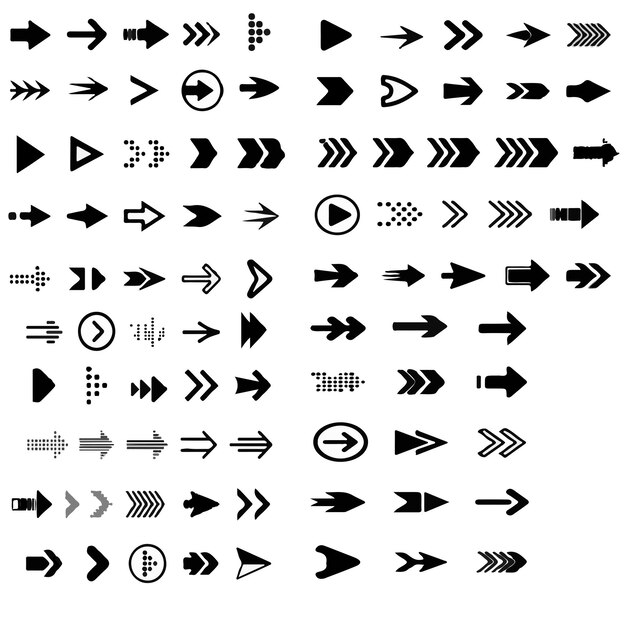 Pijlen grote zwarte set iconen pijl icoon moderne eenvoudige pijlen pijl vector collectie cursor