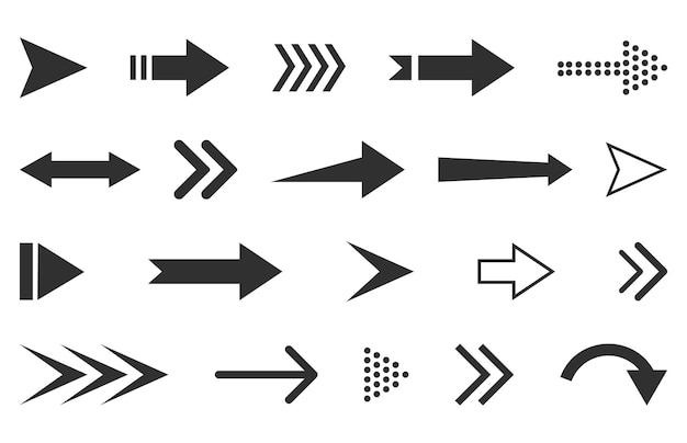 Pijlen iconen setVector illustratie geïsoleerd op een witte achtergrond
