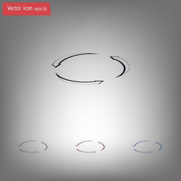 Vector pijlen in een cirkel recycling symbool vector illustratie op grijze achtergrond eps 10