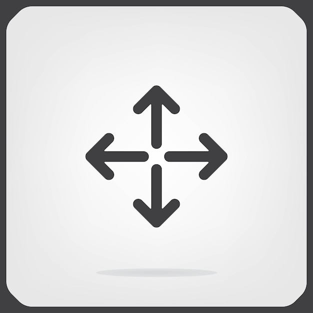 Pijlen volledig scherm uitbreiden symbool Vector illustratie op grijze achtergrond Eps 10