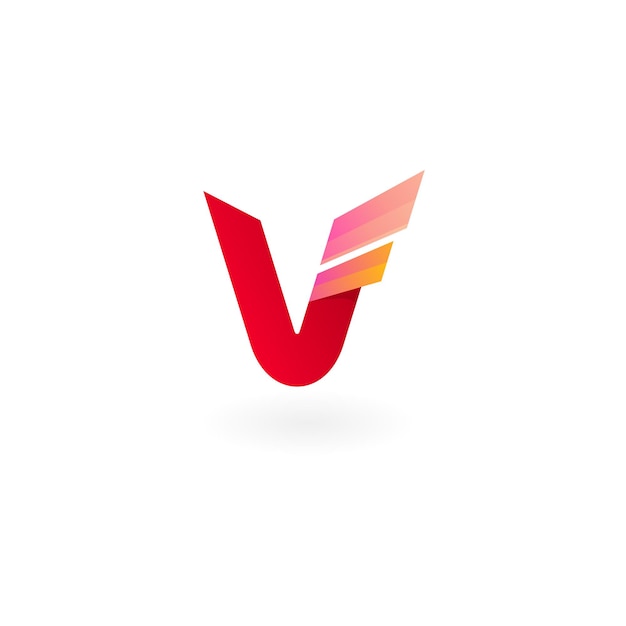 Pijlllogo met de letter V abstract V-logo en pijlontwerpvector