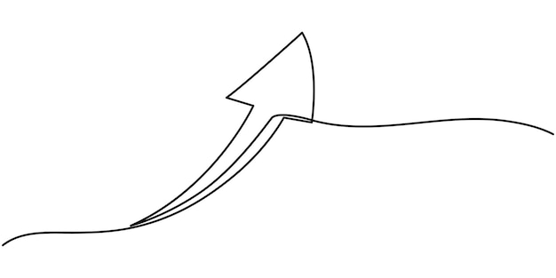 Pijlsymbool Continuous Line Icon Eén lijn tekening van pijlen Links en rechts lineaire pijlen