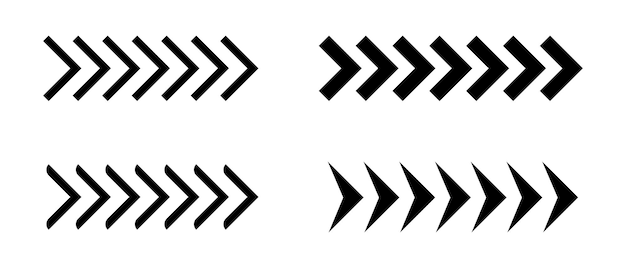 Pijlsymbool zijwaarts pijlsymbool gestreepte richtingssignaal naar rechts draaien symbool Vector