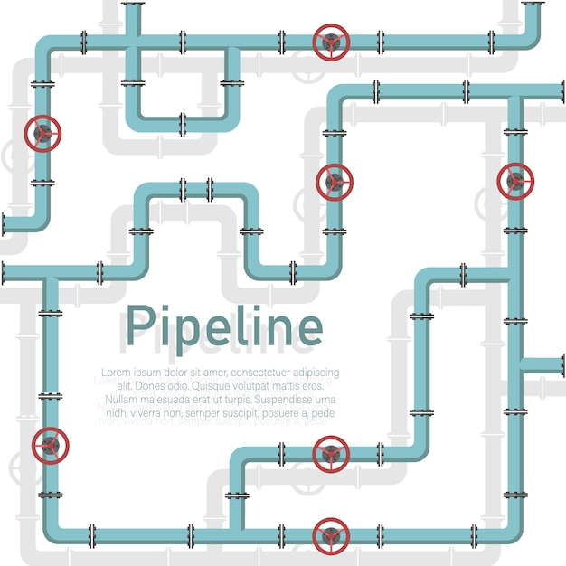 Vector pijpleiding, klep, pijpconnectoren, meters, pijpdetails.