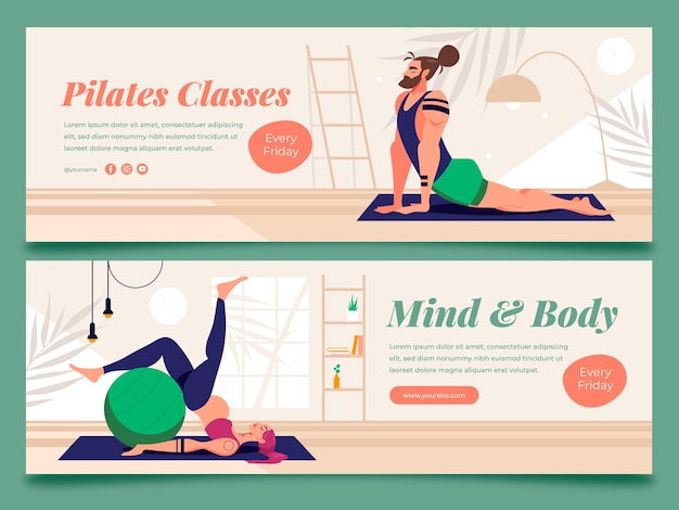 Pilates banner set