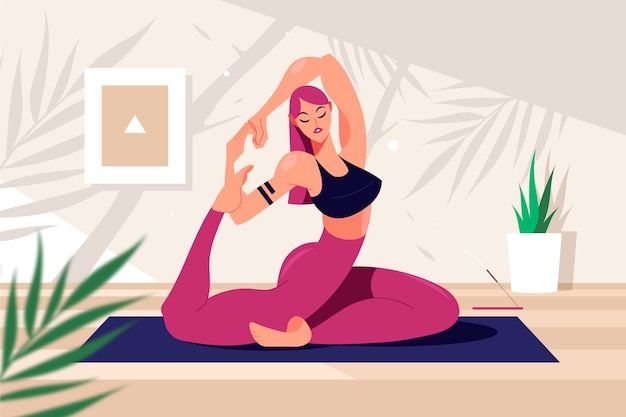 Pilates cartoon illustration