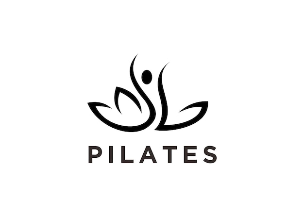 пилатес дизайн логотипа векторная иллюстрация
