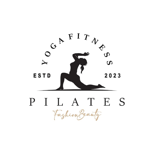 Pilates Pose Logo Yoga Logo Ontwerp Vector Sjabloon Illustratie