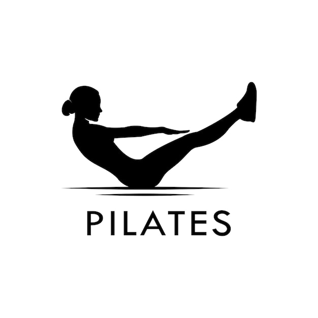 pilates silhouette vector logo