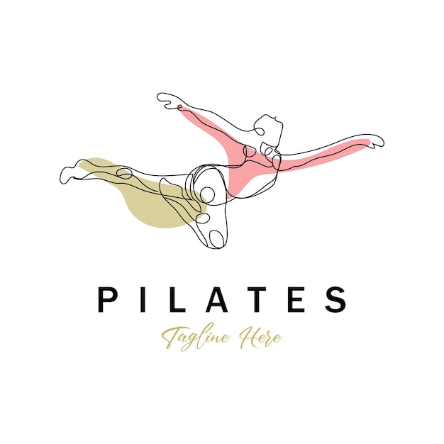 Pilates seduta pose icona logo simbolo un esercizio yoga calmante che muove tutto il corpo