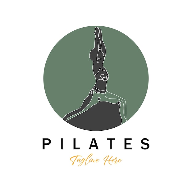 Pilates sitting pose logo icon symbol a calming yoga exercise that moves the whole body