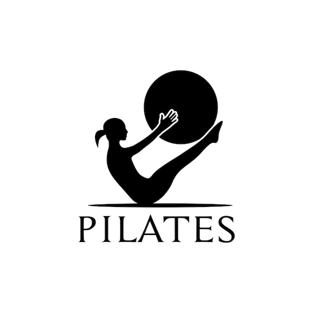 Pilates sport logo design performed by women