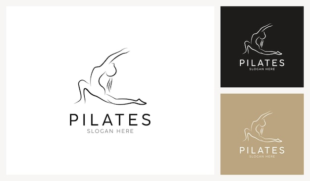 Vettore ispirazione per il design del logo pilates yoga