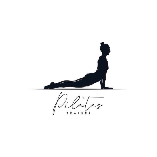Вектор Пилатес йога логотип фирменный дизайн
