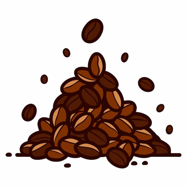 コーヒー豆の山のベクトルイラスト