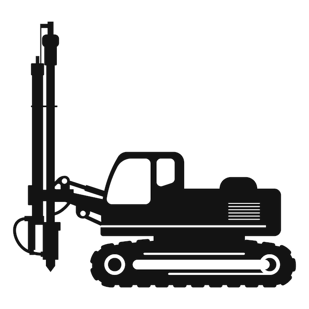Vector pile driver icon heavy machinery vector illustration