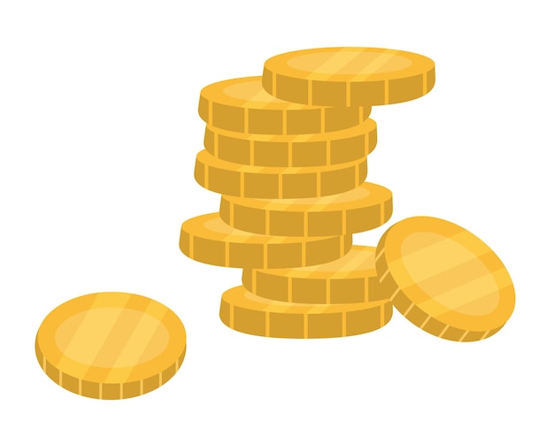 Vector pile of gold coins concept of cash vector illustration