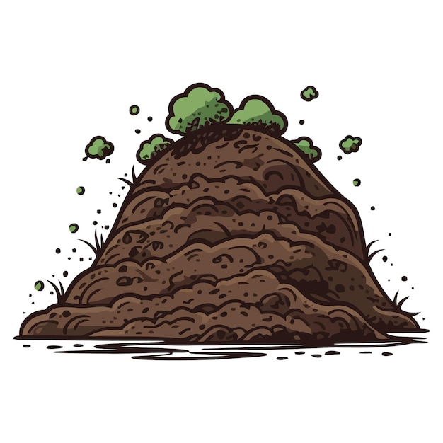 Vector pile of ground soil for growing plants cute image of heap of soil for agricultural vector illustration generated ai