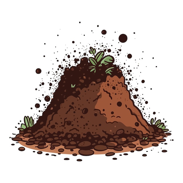 Vector pile of ground soil for growing plants cute image of heap of soil