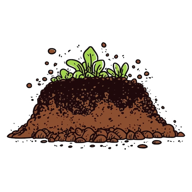 Pile of ground Soil for growing plants Vector illustration