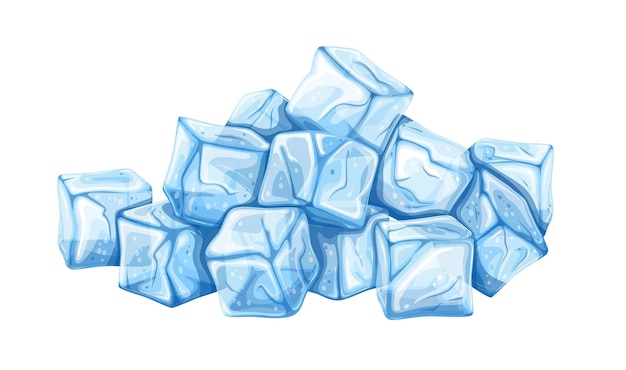 Vector pile of ice cubes